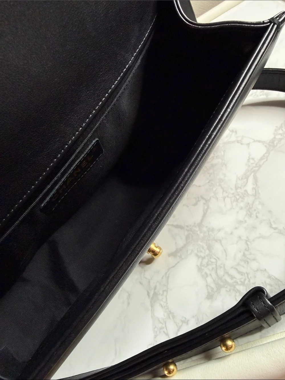 CHANEL Boy Bag Medium with Gold Hardware